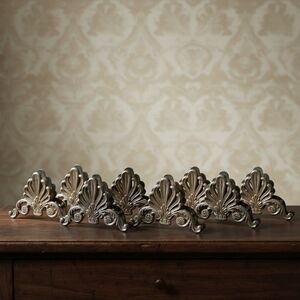 Silverplate Knife Rest SET OF 8 Silver Plated Neoclassical Fleur de Lis Vintage